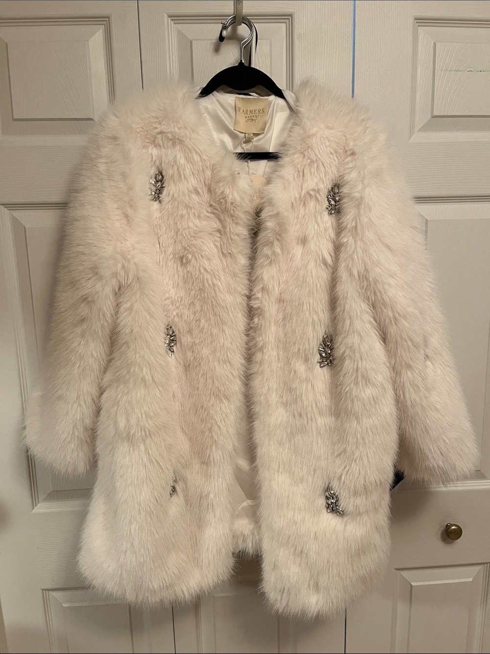 FARMERS MARKET Cream Faux Fur Teddy Jacket - Women's Plush Coat
